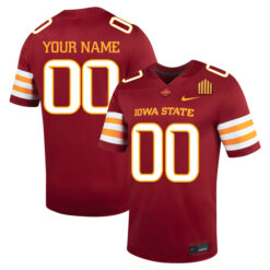 Custom Iowa State Cyclones Football Cardinal Home Jersey - All Stitched