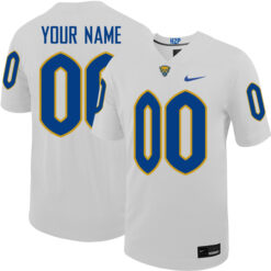 Custom Pittsburgh Panthers Football White Away Game Jersey - All Stitched