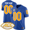 Custom Pittsburgh Panthers Football Royal Home Game Jersey w/ ACC Patch - All Stitched