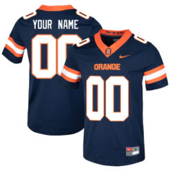 Custom Syracuse Orange Football Navy Home Game Jersey - All Stitched