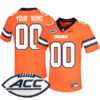 Custom Syracuse Orange Football Orange Alternate Game Jersey w/ ACC Patch - All Stitched