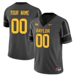 Custom Baylor Bears Football Anthracite Grey Vapor F.U.S.E Limited Jersey w/ XII Patch - All Stitched