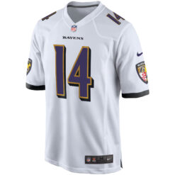 Alternative view of Kyle Hamilton Baltimore Ravens White Away Game Jersey - All Stitched