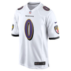 Alternative view of Roquan Smith Baltimore Ravens White Away Game Jersey - All Stitched
