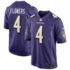 Zay Flowers Baltimore Ravens Purple Home Game Jersey - All Stitched