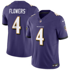 Zay Flowers Baltimore Ravens Purple Home Vapor F.U.S.E Limited Jersey - All Stitched