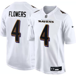 Zay Flowers Baltimore Ravens White Fashion Game Jersey - All Stitched