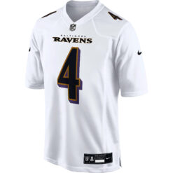 Alternative view of Zay Flowers Baltimore Ravens White Fashion Game Jersey - All Stitched