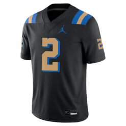 Alternative view of Andre Jordan Jr. UCLA Bruins Football Black Alternate Jersey - All Stitched