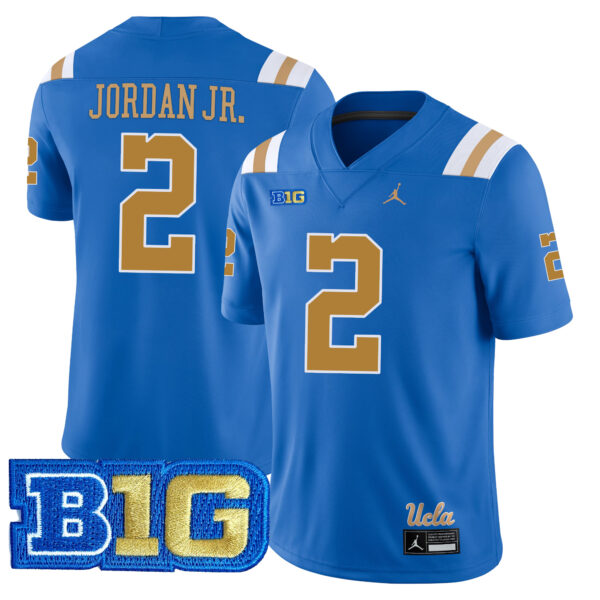 Andre Jordan Jr. UCLA Bruins Football Blue Home Jersey w/ B1G Patch - All Stitched