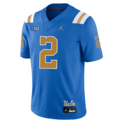 Alternative view of Andre Jordan Jr. UCLA Bruins Football Blue Home Jersey w/ B1G Patch - All Stitched
