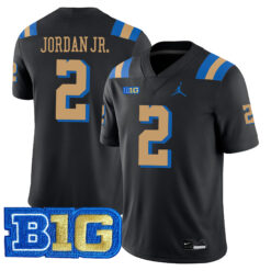 Andre Jordan Jr. UCLA Bruins Football Black Alternate Jersey w/ B1G Patch - All Stitched