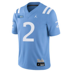 Alternative view of Andre Jordan Jr. UCLA Bruins Football Light Blue Alternate Jersey w/ B1G Patch - All Stitched