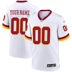 Custom Washington Commanders White Alternate Game Jersey - All Stitched