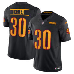 Austin Ekeler Washington Commanders Black Vapor F.U.S.E Limited Jersey - All Stitched