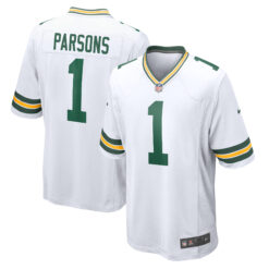 Micah Parsons Green Bay Packers White Road Game Jersey - All Stitched