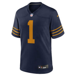 Alternative view of Micah Parsons Green Bay Packers Navy 1923 Classic Game Jersey - All Stitched