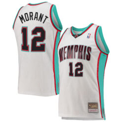 Ja Morant Memphis Grizzlies White Hardwood Classics Jersey - All Stitched
