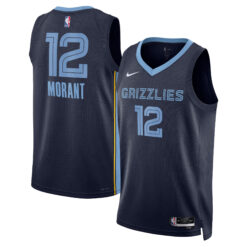 Ja Morant Memphis Grizzlies Navy Icon Edition Jersey - All Stitched