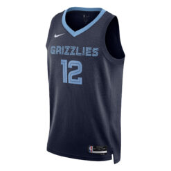 Alternative view of Ja Morant Memphis Grizzlies Navy Icon Edition Jersey - All Stitched