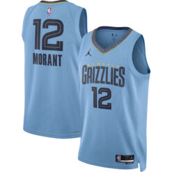 Ja Morant Memphis Grizzlies Light Blue Statement Edition Jersey - All Stitched