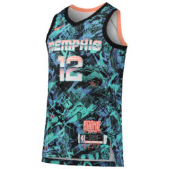 Alternative view of Ja Morant Memphis Grizzlies Black Turquoise Select Series ROY Jersey - All Stitched