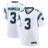 Princely Umanmielen Carolina Panthers White Road Game Jersey - All Stitched