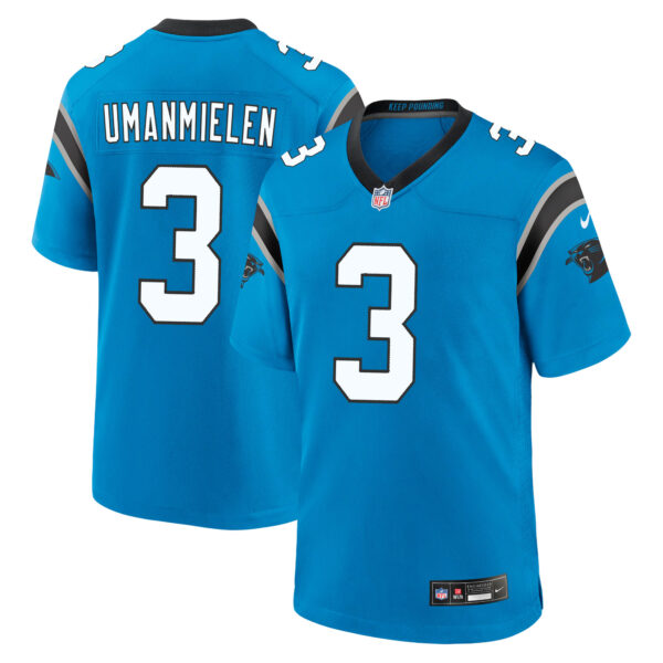 Princely Umanmielen Carolina Panthers Light Blue Alternate Game Jersey - All Stitched