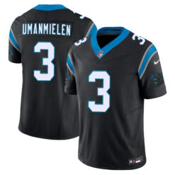 Princely Umanmielen Carolina Panthers Black Home Vapor F.U.S.E Limited Jersey - All Stitched