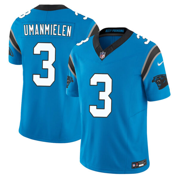 Princely Umanmielen Carolina Panthers Light Blue Alternate Vapor F.U.S.E Limited Jersey - All Stitched
