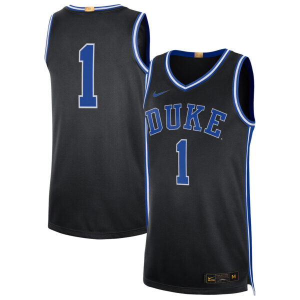 Number 1 Duke Blue Devils Basketball Black Limited Jersey - All Stitched