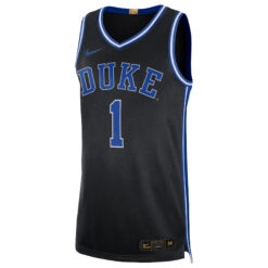 Alternative view of Number 1 Duke Blue Devils Basketball Black Limited Jersey - All Stitched