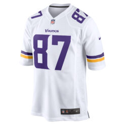 Alternative view of T.J. Hockenson Minnesota Vikings White Away Game Jersey - All Stitched
