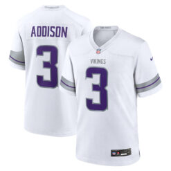 Jordan Addison Minnesota Vikings White Winter Classic Warrior Game Jersey - All Stitched