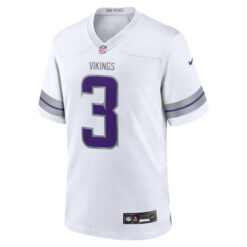 Alternative view of Jordan Addison Minnesota Vikings White Winter Classic Warrior Game Jersey - All Stitched