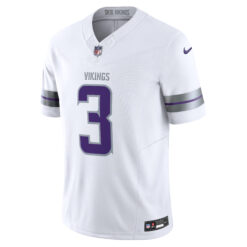 Alternative view of Jordan Addison Minnesota Vikings White Winter Classic Warrior Vapor F.U.S.E Limited Jersey - All Stitched