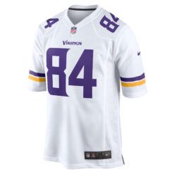 Alternative view of Randy Moss Minnesota Vikings White Away Game Jersey - All Stitched
