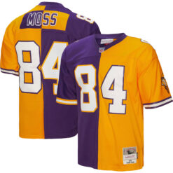 Randy Moss Minnesota Vikings Purple Gold Split Legacy Jersey - All Stitched