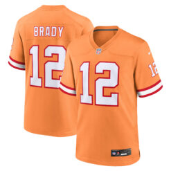 Tom Brady Tampa Bay Buccaneers Orange Throwback Game Jersey - All Stitched