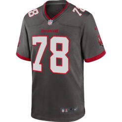 Alternative view of Tristan Wirfs Tampa Bay Buccaneers Pewter Alternate Game Jersey - All Stitched