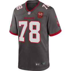 Alternative view of Tristan Wirfs Tampa Bay Buccaneers 50th Season Pewter Alternate Game Jersey - All Stitched