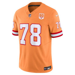 Alternative view of Tristan Wirfs Tampa Bay Buccaneers 50th Season Orange Alternate Vapor F.U.S.E Limited Jersey - All Stitched