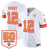 Tom Brady Tampa Bay Buccaneers 50th Season White '76 Vapor F.U.S.E Limited Jersey - All Stitched