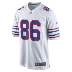 Alternative view of Dalton Kincaid Buffalo Bills White Alternate Game Jersey - All Stitched