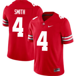 Jeremiah Smith Ohio State Buckeyes Football Scarlet Game Jersey - All Stitched