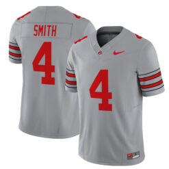 Jeremiah Smith Ohio State Buckeyes Football Grey Heritage Stripe Limited Jersey - All Stitched