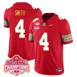 Jeremiah Smith Ohio State Buckeyes Football CFP National Champions Scarlet Gold Limited Jersey - All Stitched