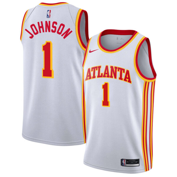 Jalen Johnson Atlanta Hawks White Association Edition Jersey - All Stitched