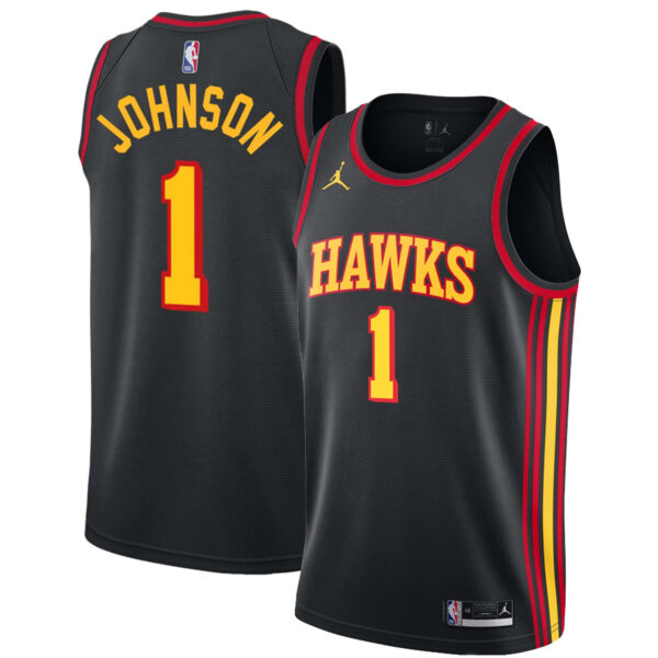 Jalen Johnson Atlanta Hawks Black Statement Edition Jersey - All Stitched