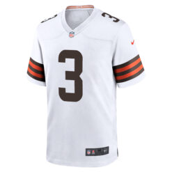Alternative view of Jerry Jeudy Cleveland Browns White Away Game Jersey - All Stitched